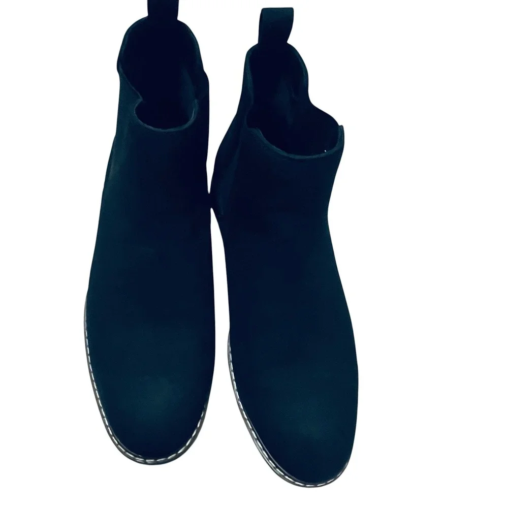 Mens Black‎ Faux Suede Chelsea Boots Elastic Gore Pull On Ankle Boots